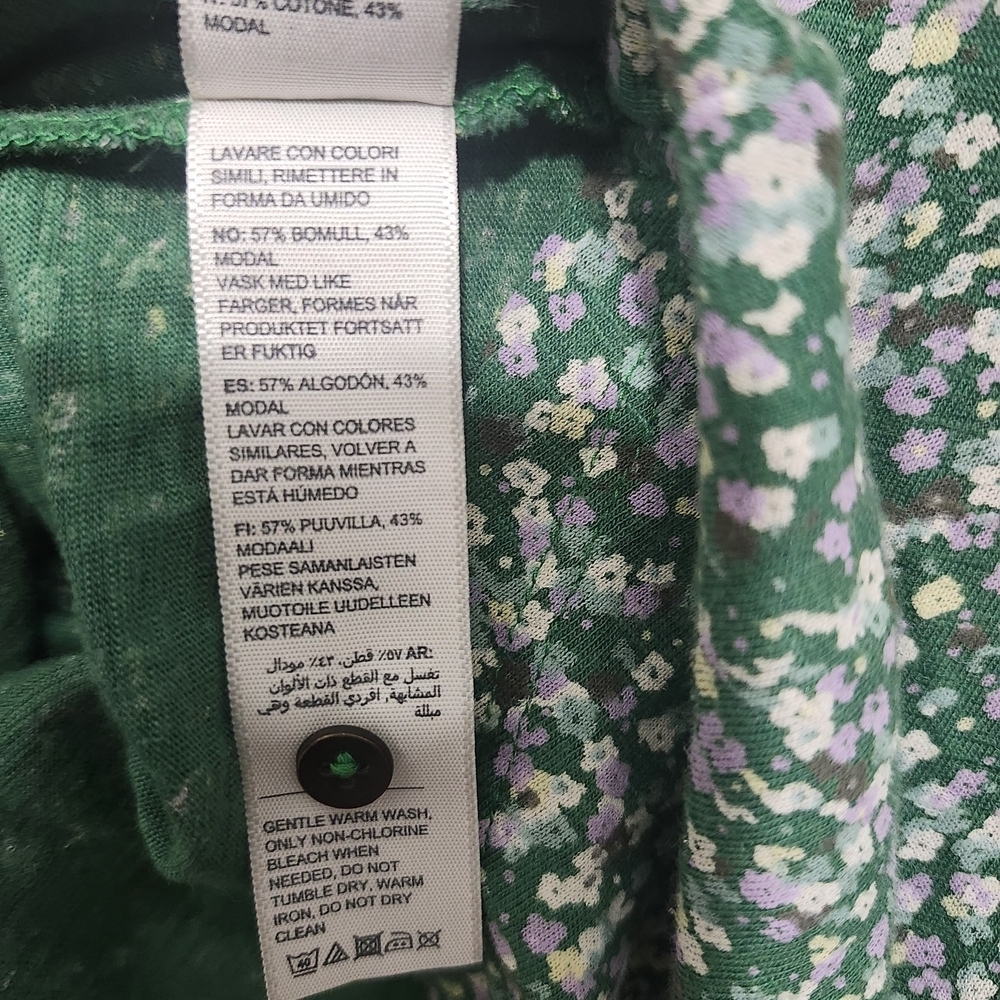 Fat Face Green White Floral Tunic Size 10 - Picture 7 of 7